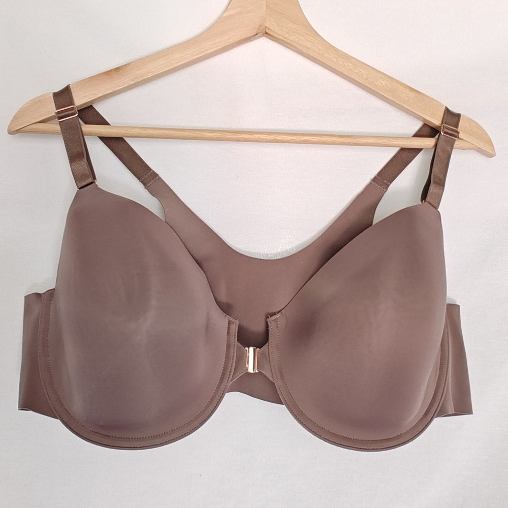 Soma Vanishing 360 Perfect Coverage Front Close‎ Bra 42C Taupe Seamless Smooth